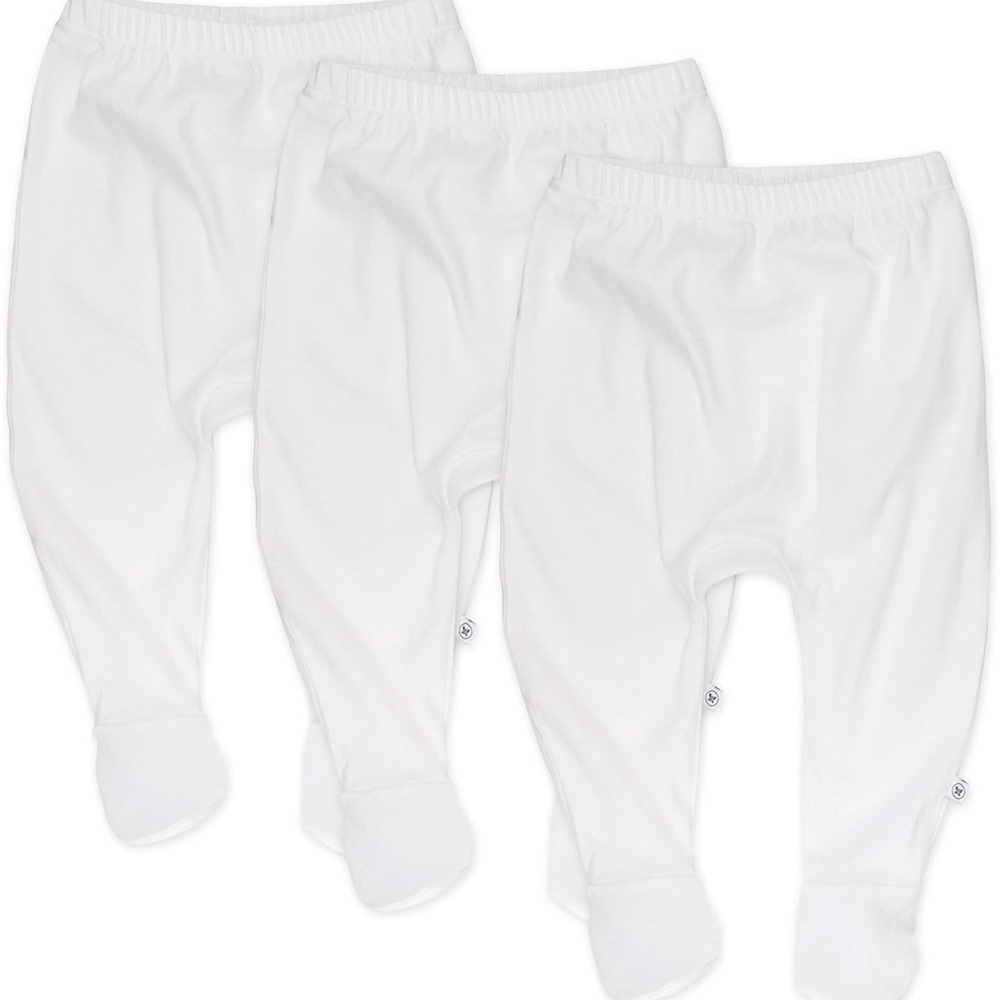 NWOT Honest Baby 3-Pack Footed Pants Roomy Fit Pull on Bottoms
